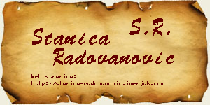 Stanica Radovanović vizit kartica